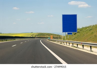 Empty highway with empty signboard