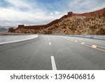 Empty highways and distant mountains，Tibet，china