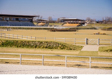 Empty Horse Race Track For Animals And Jockey - Sport Competition Concept Photo