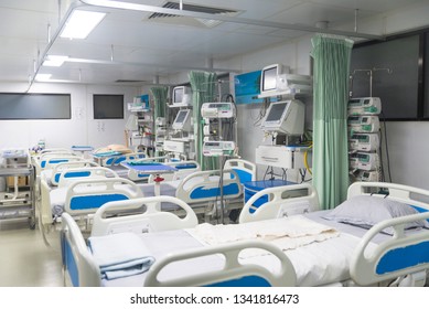 An Empty Hospital Ward Called HCU, ICU, General Ward Of Hospital.