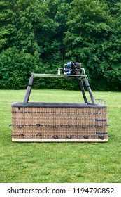 Empty Hot Air Balloon Basket On Ground
