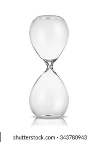 Empty hourglass isolated on white background - Shutterstock ID 343780943