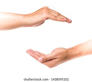 Empty human hands showing gestures to protect, insurance, and security in life and property isolated on white background. - Powered by Shutterstock