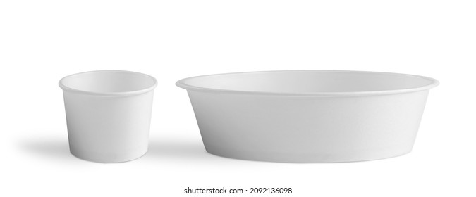 Empty Ice Cream Cup Isolated Over White Background