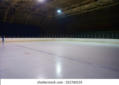 Empty Ice Rink, Hockey And Skating Arena  Indoors