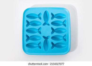 Empty Ice Tray With Fish Shapes