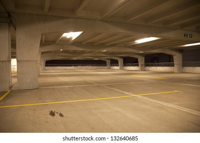 Empty Indoor Carpark In Manchester City