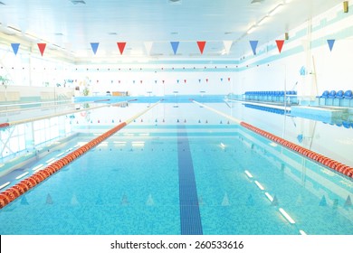 Empty Indoors Public Swimming Pool 