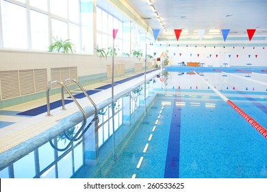 Empty Indoors Public Swimming Pool 