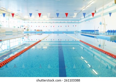 Empty Indoors Public Swimming Pool 