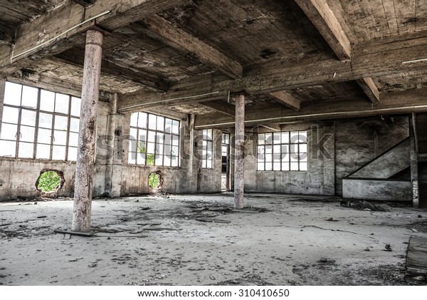 Empty Industrial Loft Architectural Background Bare Stock Photo ...