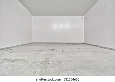 empty industrial room refrigerator