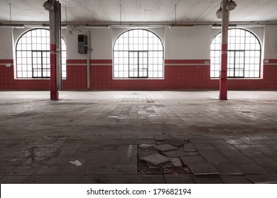 An Empty Industrial Warehouse Interior, Old Beer House