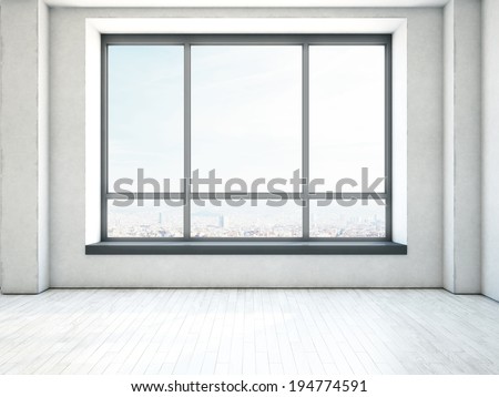 Empty interior with large window