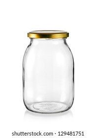 Empty Jar With Golden Cap