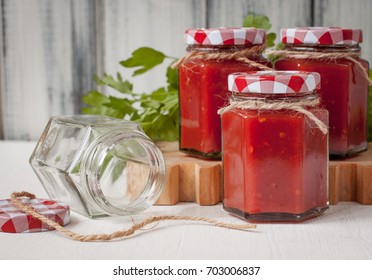 An Empty Jar For Homemade Tomato Sauce