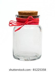 Empty Jar Isolated On A  Light Background