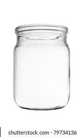 Empty Jar Of Jam On White Background