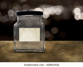 Empty Jar, Money Pot. Many Possible Labels - Pension, Tips, School Fees Etc.