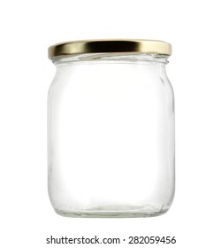 Empty Jar On White Background