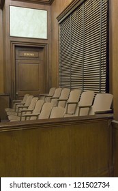 Empty Jury Box In Court Room