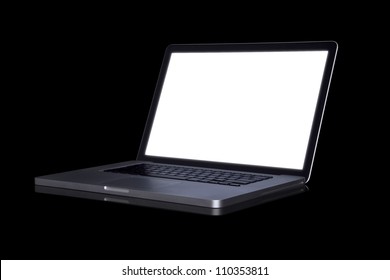 Empty Laptop On Dark Background. (with Part)