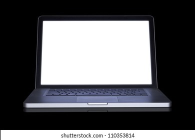 Empty Laptop On Dark Background. (with Part)