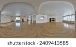 empty large room for sports or yoga with columns, for rest and relaxation in full seamless spherical hdri 360 panorama in equirectangular spherical projection