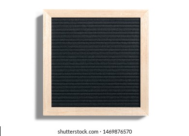 empty letter board with wooden frame on white background