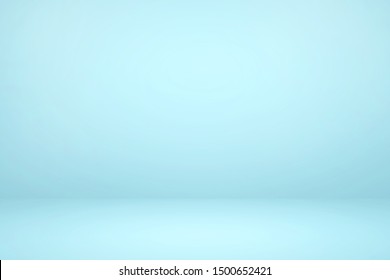 Empty light blue studio