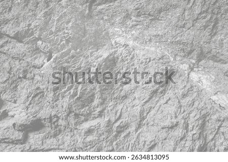 Empty light grey stone wall on cave surface for abstract background and texture. Template for design, natural patterns, space for work, banner,seamless wallpaper, close up.