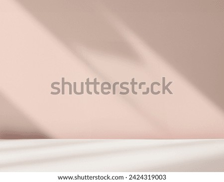 Empty Light Pastel pink wall with Smooth shadow overlay. Room with warm light Background for the Design presentation. pale pink empty room studio gradient used for backdrop background and display 