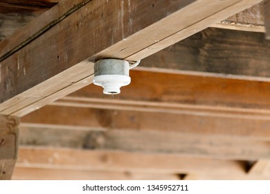 Empty Light Socket In An Old Abandoned Barn