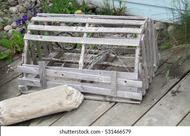 used lobster traps as decor