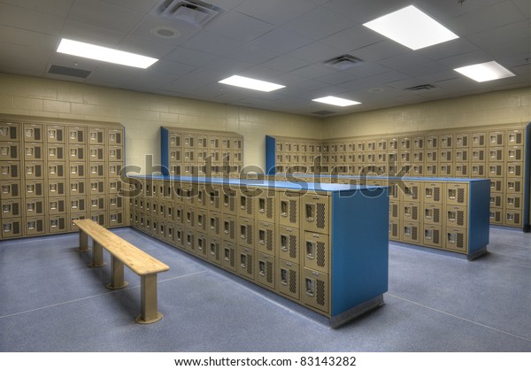 Empty Locker Room Middle School Stock Photo Edit Now 83143282