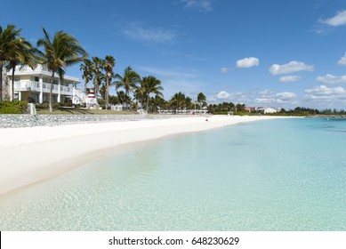 The Empty Lucaya Beach In Freeport Town On Grand Bahama Island.