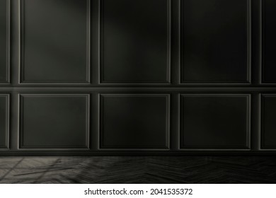 Empty Luxury Room With Black Wall