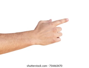 Empty man hand sign isolated on white background - Shutterstock ID 754463470