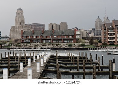 An Empty Marina On The Waterfront Of Buffalo, NY