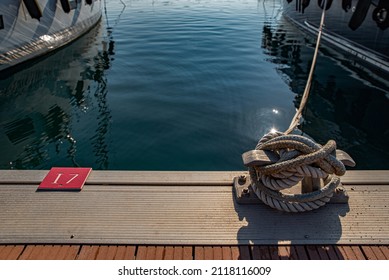 Empty maritime berth for a yacht in the port - Shutterstock ID 2118116009