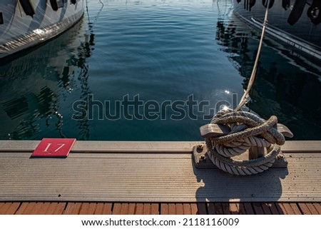 Empty maritime berth for a yacht in the port