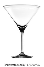 Empty Martini Glass Isolated On White