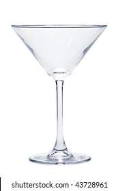 Empty Martini Glass Isolated On White Background