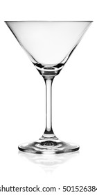 Empty Martini Glass Isolated On White Background