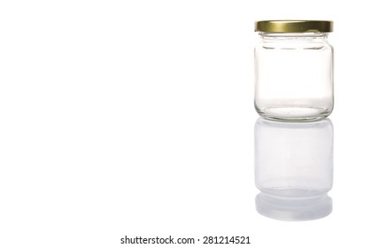 Empty Mason Jar Over White Background