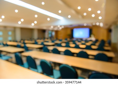 Empty Meeting Or Conference Room Blurred For Background.