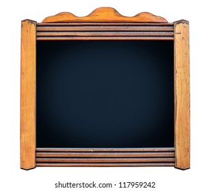 Empty menu board with wooden frame
