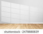 Empty minimal room with window shadow on a Grey wall on Background