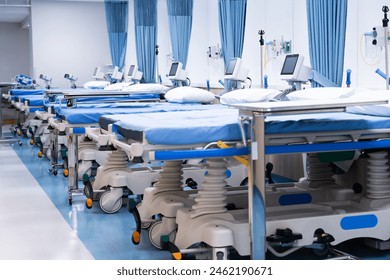 Empty modern hospital bed in fully equipped room Medical equipment. - Powered by Shutterstock