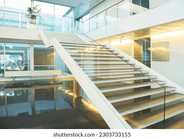 Empty modern lobby and staircase